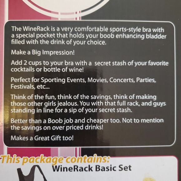The Wine Rack Sneak It Drink It New In Box Medium 34C-38C NEW - Picture 4 of 4